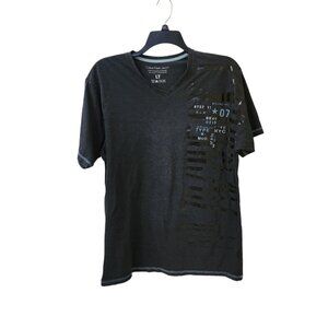 Calvin Klein Jeans Grey Blue Black Side Logo Men's T-Shirt Large Tall y2k 2000s